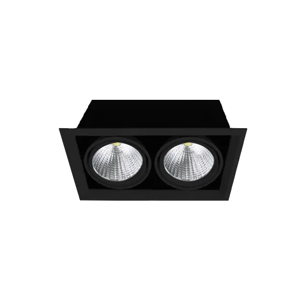 Светильник светодиодный карданный 2x30W 3000K | 4800Lm Чёрный | FL-LED Grille-111-3 | - FOTON LIGHTING