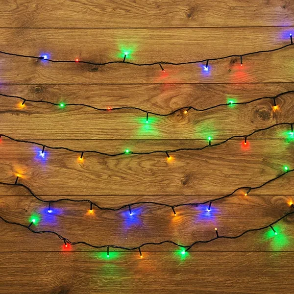 Гирлянда | Твинкл Лайт 4м | МУЛЬТИКОЛОР | 25 LED 8 режимов 220V | Тёмно-зелёный ПВХ | - NEON-NIGHT