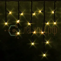 Гирлянда | Бахрома мерцающая 3х0,5м | БЕЛЫЙ ТЁПЛЫЙ | Чёрный провод IP65 220V | - RICH LED