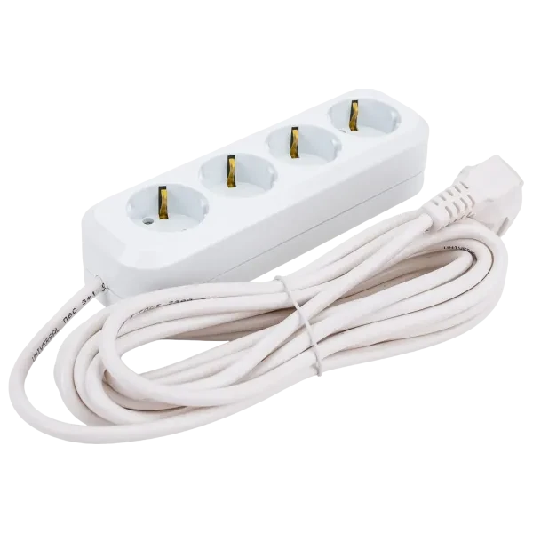 Удлинитель бытовой 4х5м | 13А / 2990W / IP20 / Без выключателя / С заземлением / ПВС 3х1 | - UNIVersal