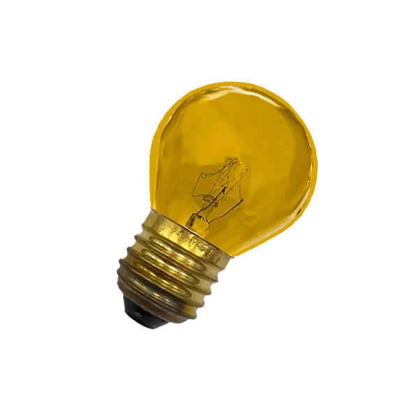 Лампа накаливания декоративная 10W/ЖЁЛТЫЙ E27 | DECOR P45 CL | - FOTON LIGHTING