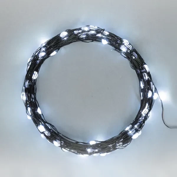 Гирлянда | Роса 20м | БЕЛЫЙ | 200 LED 8 режимов 220V | Зелёный провод Металл | - NEON-NIGHT