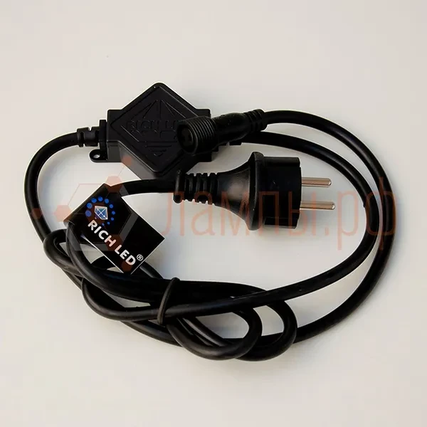 Блок питания для статичной и мерцающей гирлянд 220V 2A IP65 ЧЁРНЫЙ (для 1-10 штук) - RICH LED